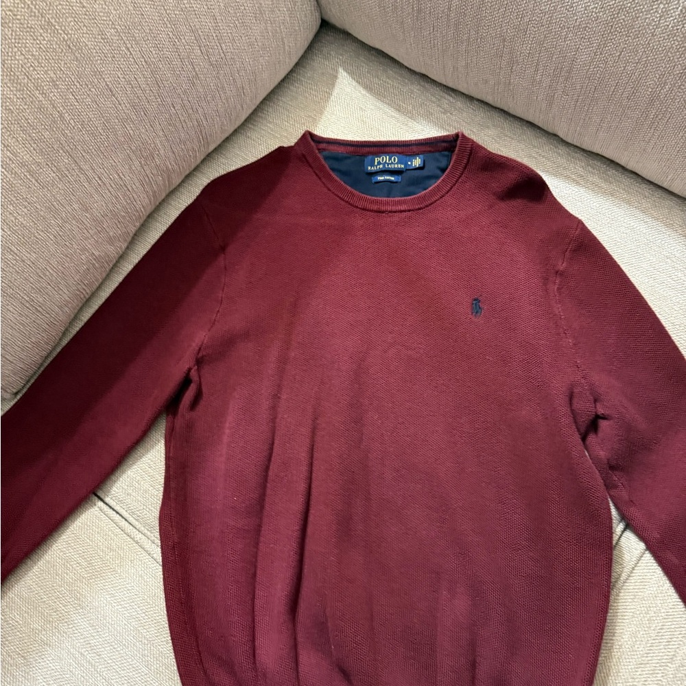 Ralph Lauren Men's Burgundy Crewneck Sweater